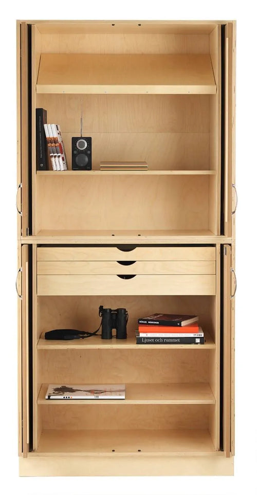 Sjöbergs Cabinet 1, glass/birch doors