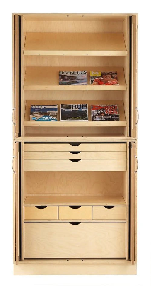 Sjöbergs Cabinet 1, glass/birch doors