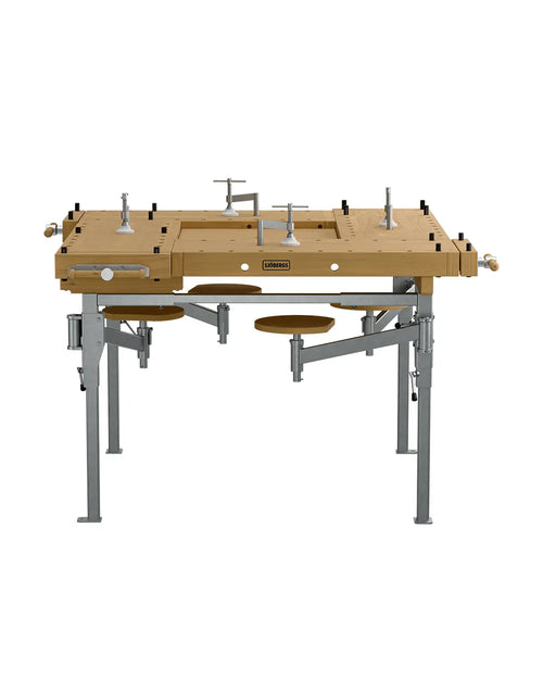Sjöbergs EDU 1300 with steel trestle 4-station with hinged stool