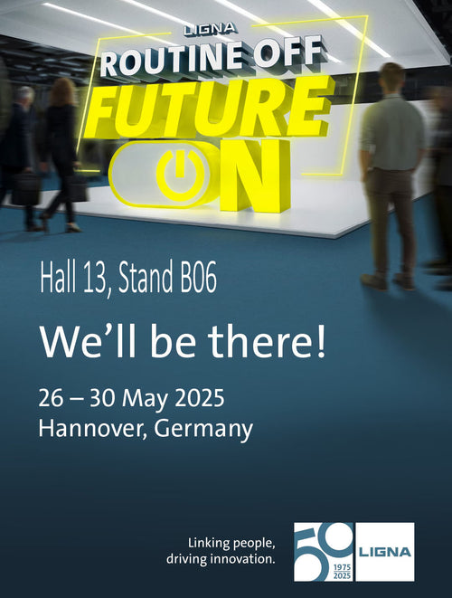 Ligna 2025 poster, Hannover: Sjöbergs in Hall 13, Stand B06, 26 to 30 May 2025