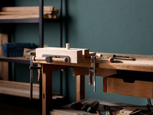 Detail of a Sjöbergs workbench with vises