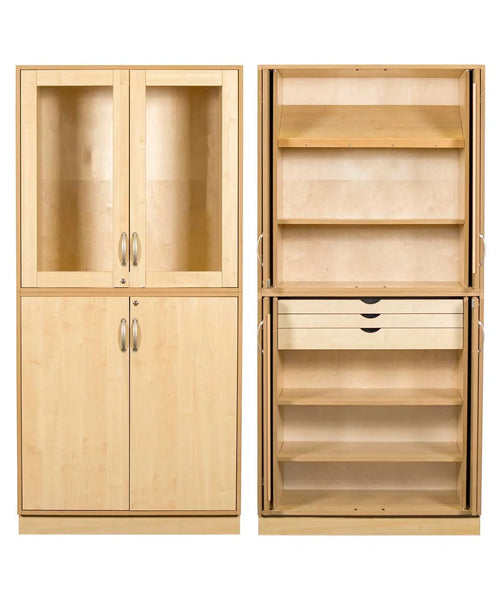 Sjöbergs Cabinet 1, glass/birch doors