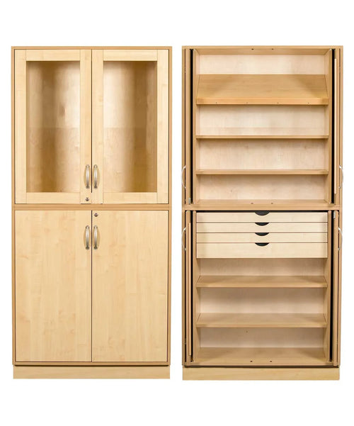 Sjöbergs Cabinet 1, glass/birch doors