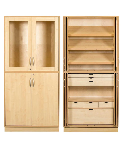 Sjöbergs Cabinet 1, glass/birch doors