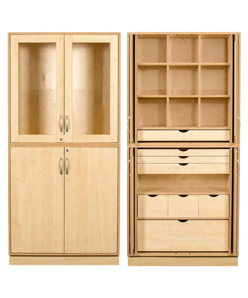 Sjöbergs Cabinet 1, glass/birch doors