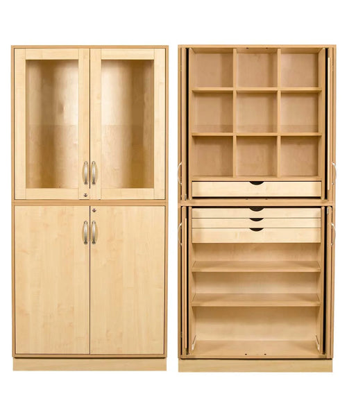 Sjöbergs Cabinet 1, glass/birch doors, textile proposal