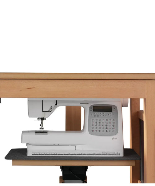 Sjöbergs Symaskinsbord, med elhiss, mörkgrå Virrvarr