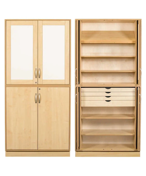 Sjöbergs Cabinet 1, whiteboard/birch doors