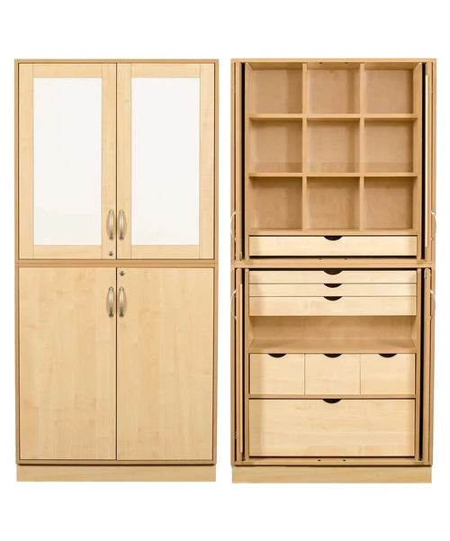 Sjöbergs Cabinet 1, whiteboard/birch doors