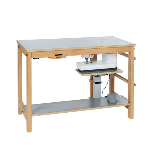 Sjöbergs Symaskinsbord, med elhiss, mörkgrå